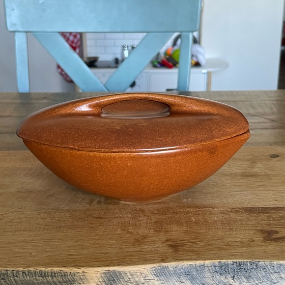 Roseville Raymor covered bowl pumpkin - Picture 6 of 7